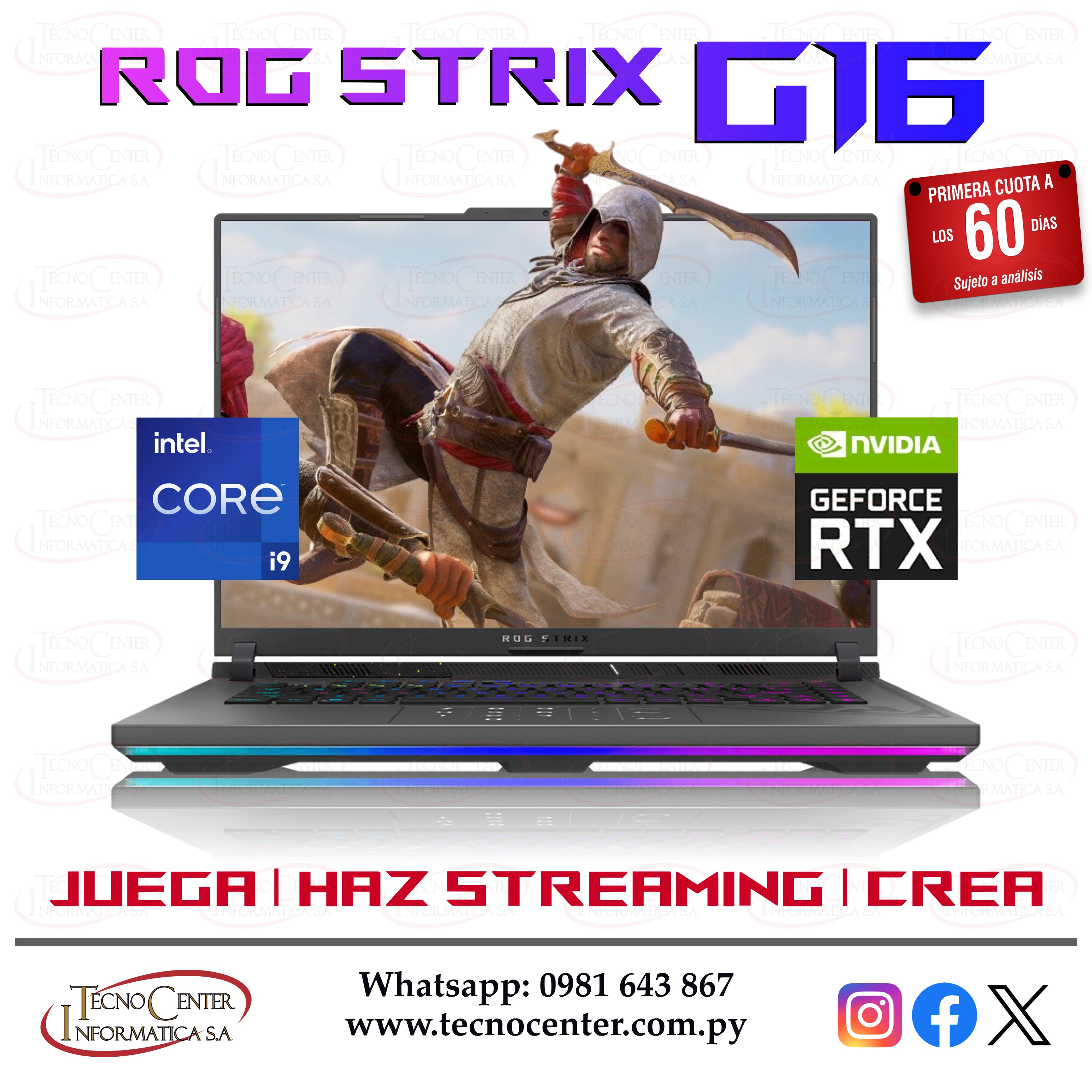 Notebook ASUS ROG Strix G16 Intel Core i9